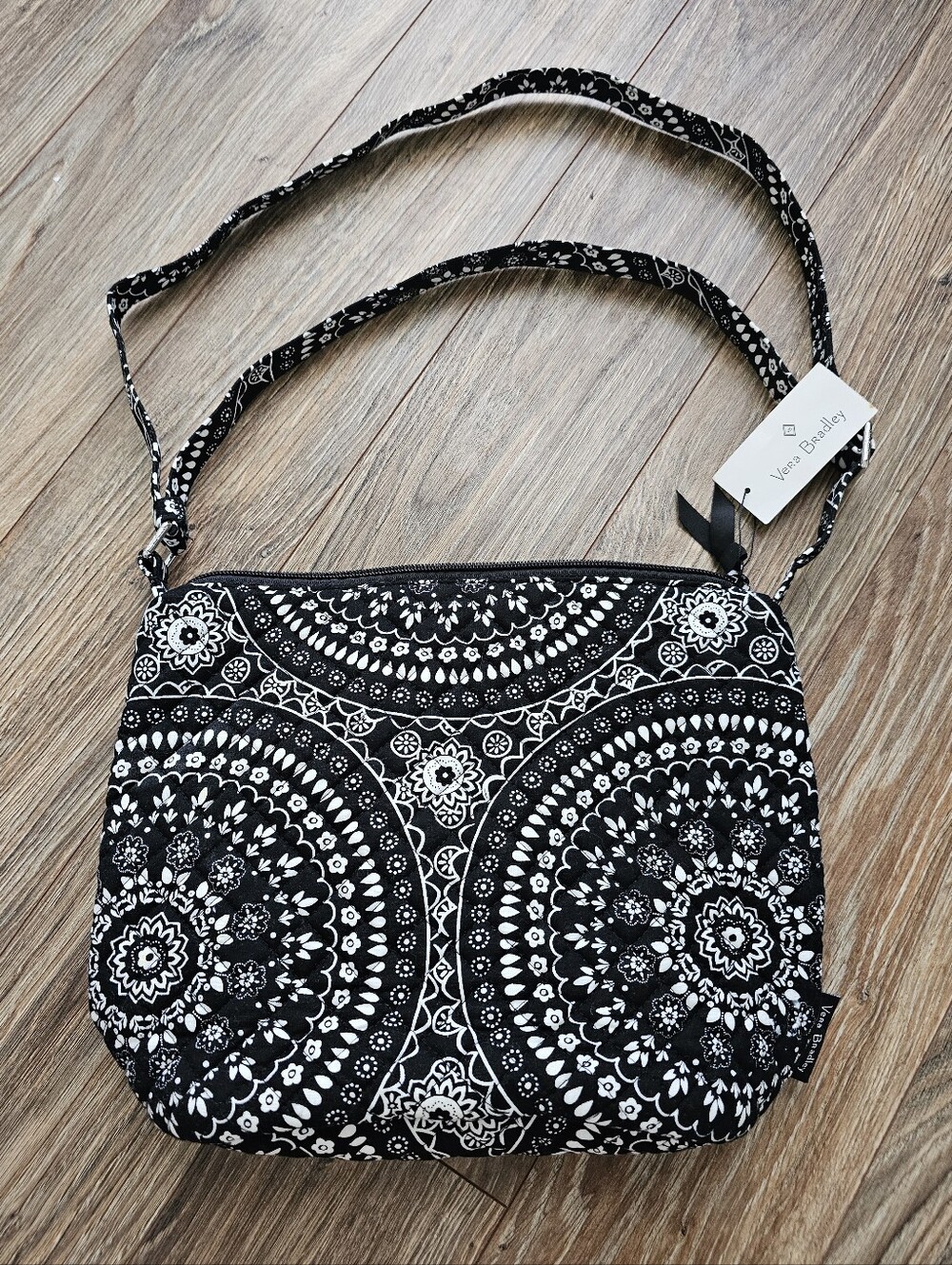 Vera Bradley Black and White Mandala Crossbody Bag